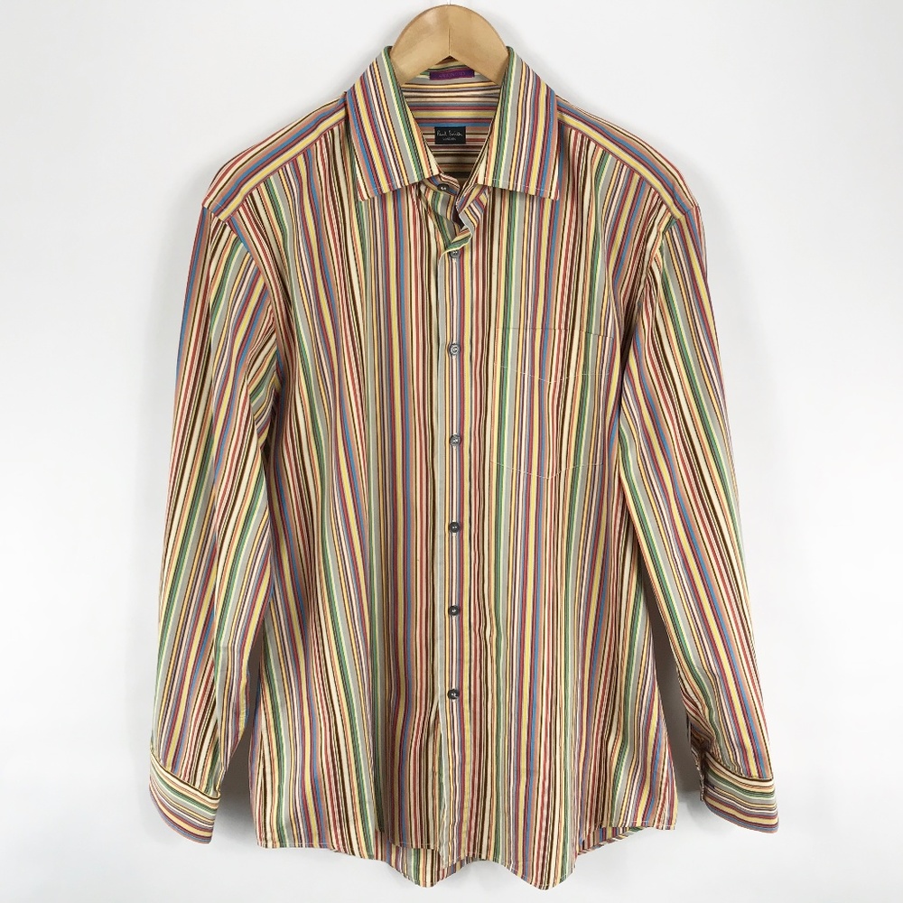 Paul Smith London Mens Striped Button Up Shirt